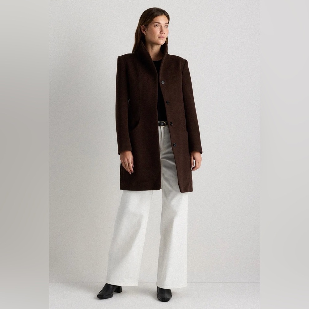 Quince Wool Cashmere Cocoon Coat XS NWT Dark Chocolate Quiet Luxury